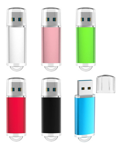 Paquete De 6 Pendrives Memoria De 4 Gb | Colores / Usb 2.0