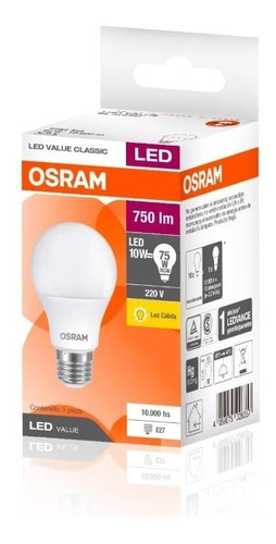 Pack X100 Lampara Led 9w = 75w Osram Cálida - Elect. Avella 