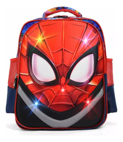 Mochila Escolar Spiderman 3d Con Luces 16 Pulgadas!