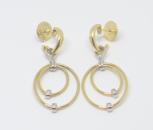 Brincos De Ouro 18k 750 Com Brilhantes
