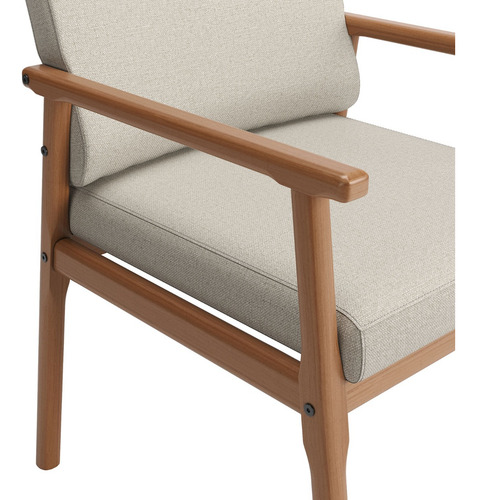Poltrona Premium Up Com Base De Madeira Linho Várias Cores