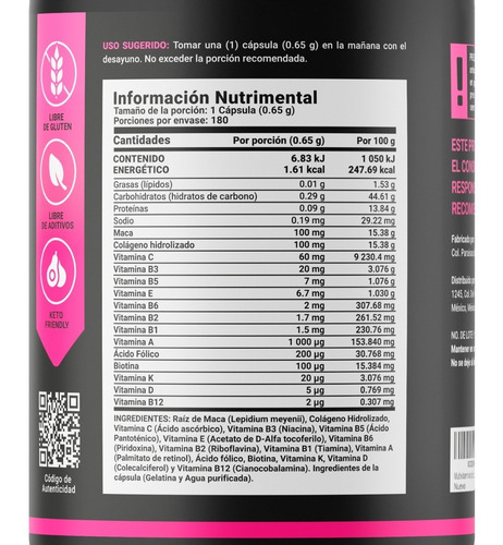 Imagen 5 de 7 de Multivitaminico De Mujer 180 Cápsulas Vitaminas Mujer B Life