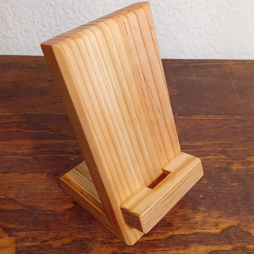 12p Base Porta Celular En Madera Rustica Natural Minimalista