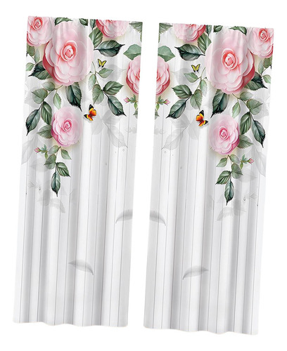 Las Cortinas Transparentes Con Estampado De Rosas 132x241cm