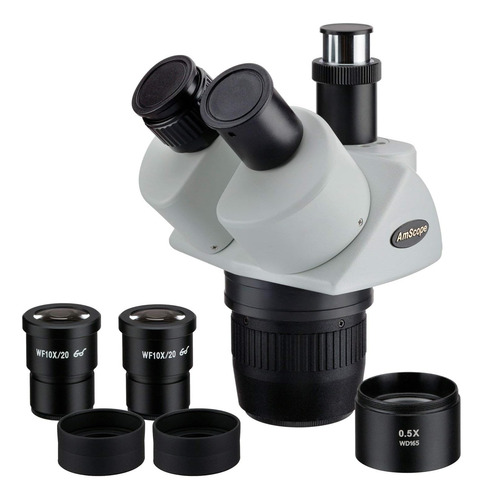 Cabeça De Microscópio Estéreo Amscope Sw24tx Trinocular 10-4