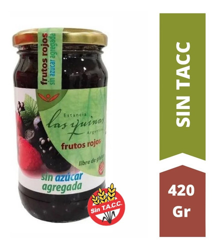 Mermelada Sin Azúcar Las Quinas Frutos Rojos 420g - Sin Tacc