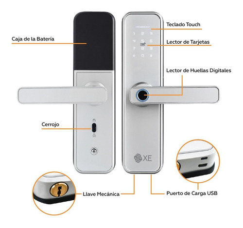 Cerradura Digital Inteligente Wifi Ci400 Plata Xe Seguridad