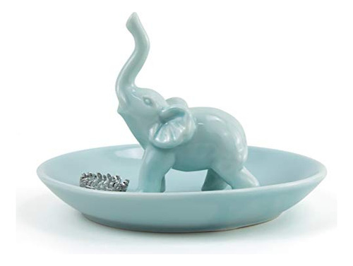 Cabin Soporte Azul Con Elefante Para Anillos, Plato Para Chu