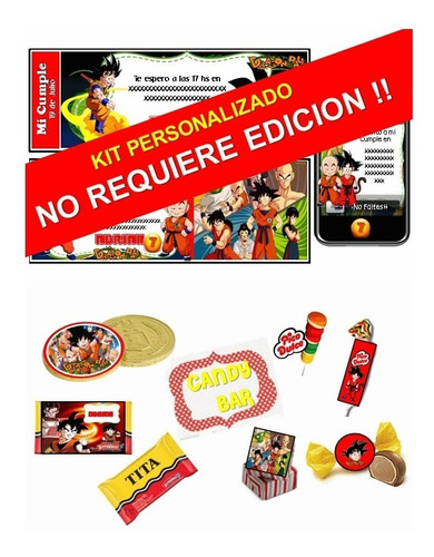 Kit Imprimible De Dragon Ball Personalizado 100%