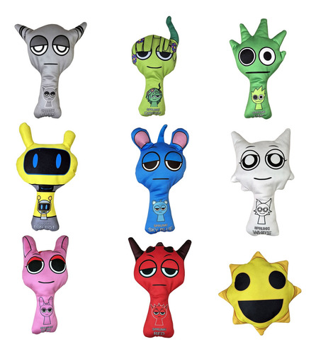 Peluches Sprunki 25 A 30 Cm En Varios Modelos - Blanco