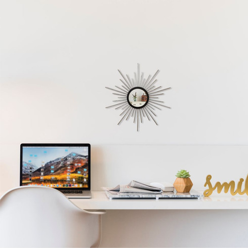 Espelho Decorativo Com Moldura Mini Celestial Prata Moldura Prateado