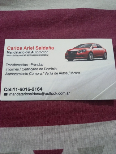 Imagen 5 de 5 de Gestoria Del Automotor. Mandatario Matriculado Ariel Saldaña