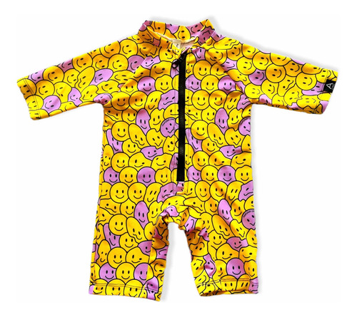 Imagen 3 de 4 de Enterito Uv Upf50+ Playa Linea Emoji Smile Niños Niñas Bebes