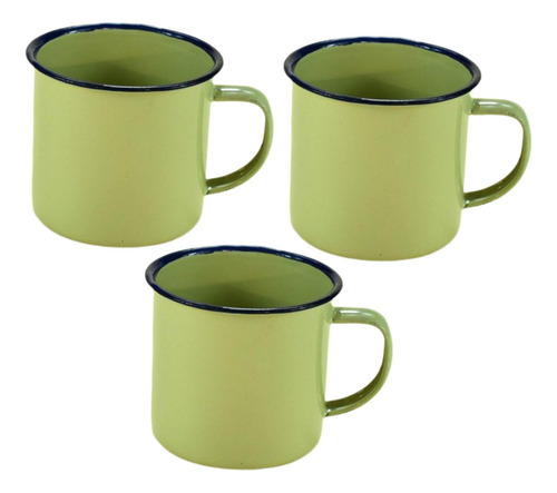 3 Peças Canecas De Café Esmaltadas Xícaras De Chá