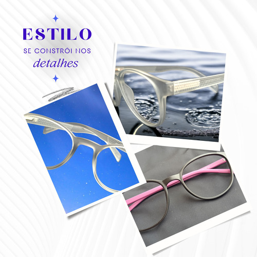 Armações Óculos Para Grau Redondo Retrô Kit 2 Unid