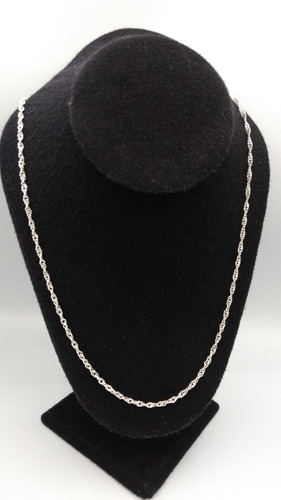 Imagen 2 de 7 de Cadena De Pura Plata Fina Ley .925 Torzal 70cm 3mm Unisex