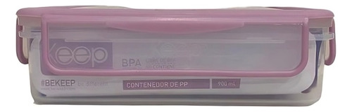 Hermetico Pp 600ml Rectangular Color Lila