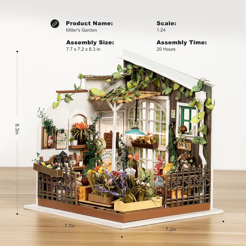 Kit Casa Miniatura Rolife Jardín De Miller 19.5x18.3x20.8cm