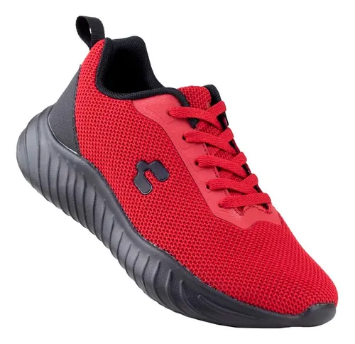 Tenis Urbanos Charly Hombre Skam Running 1086207 Rojo Negro