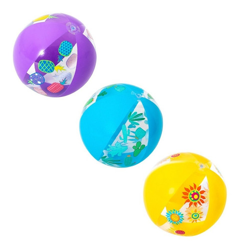 Bola de praia inflável colorida Bestway por atacado, 3 peças