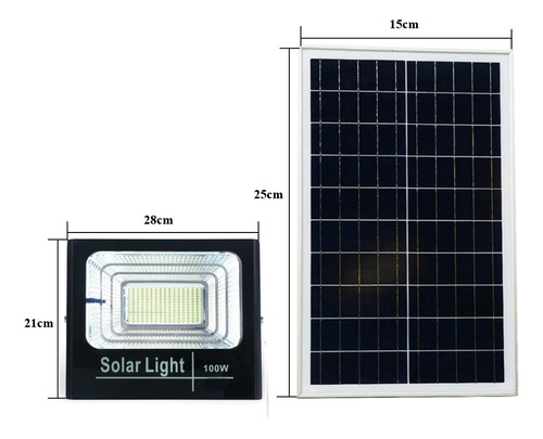 Reflector Led 100w Solar Recargable + Panel + Control