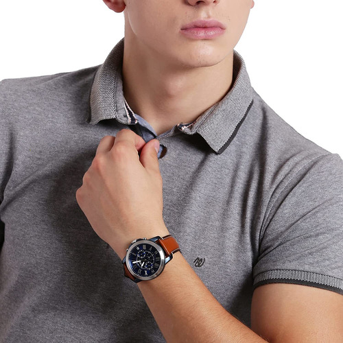 Reloj Analógico Fossil, Con Cronógrafo, Acero Inoxidable
