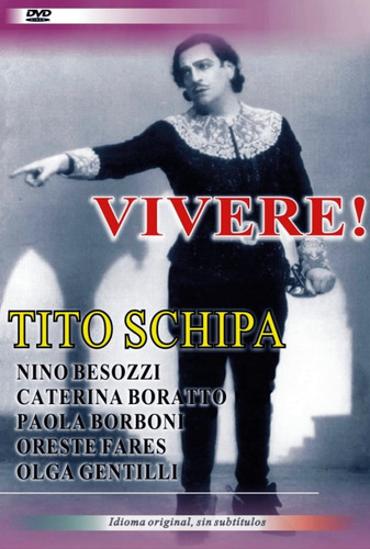 Tito Schipa - Vivere - Dvd - Italiano Original S/subtitulos