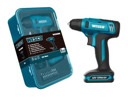 Imagem 3 de 5 de Parafusadeira Furadeira A Bateria 12v Ws2555k Wesco + 16pçs