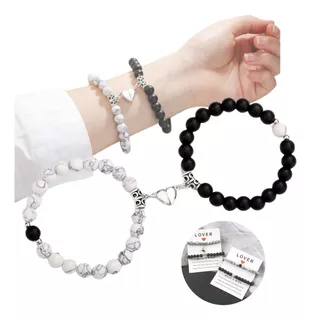 2 Pcs Pulsera Para Pareja Con Imán , Regalo Amor Eterno