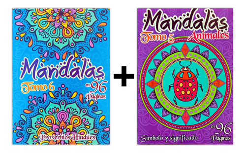 Pack 2 Libros De Mandalas Para Colorear De 96 Páginas