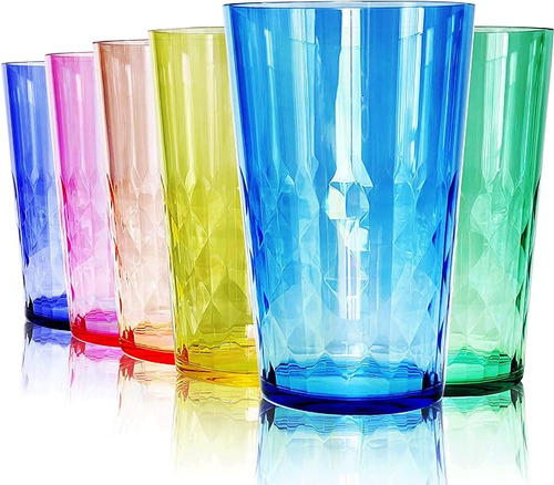 Vasos Irrompibles 19 Onzas Con Diseño Diamante Juego 6 Vasos