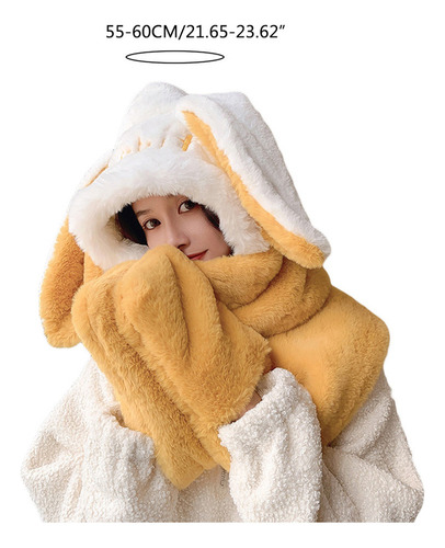 (cf) Bufanda De Invierno Con Orejas De Conejo, Cálida, Gorro