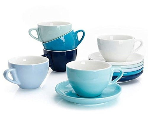 Tazas De Porcelana/6 Unidades Color Azul. Marca Sweese