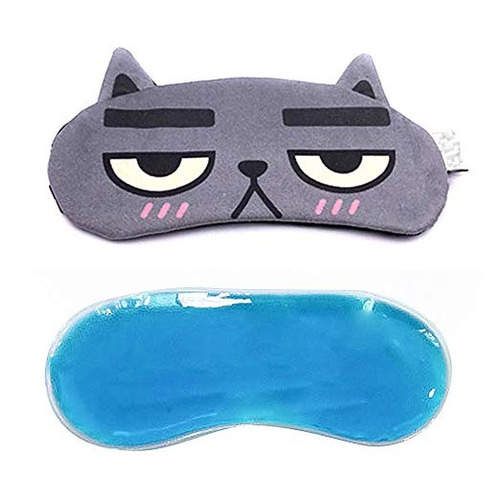 Winmoom Gato Y Perro Lindo Sueño Eye Mask Con Almohadilla De