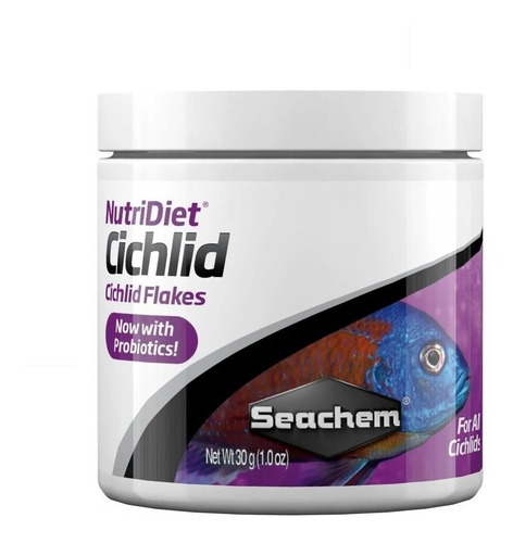 Ração Nutridiet Cichlid Flakes Probiotics 30g Seachem