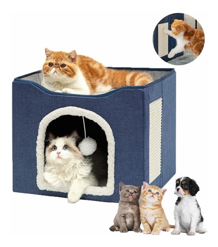 Casa De Mascotas Plegable Con Cojín Casa De Gatos Y Perros