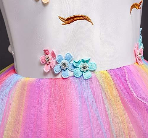 Niñas Unicornio Traje Del Vestido De La Princesa Vestidos D