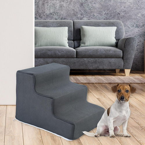 Escaleras Para Perros, Rampa Para S 3 Peldaños Gris Oscuro
