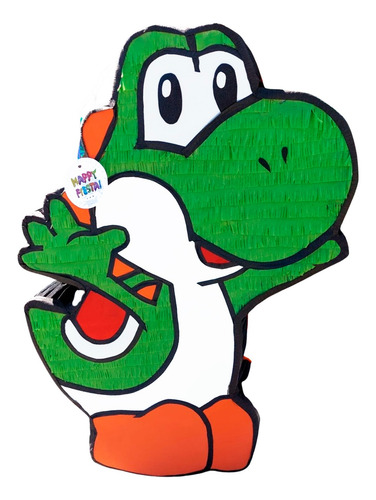 Piñata Premium 90 Cm Personalizada Fiesta Cumpleaños Niños Yoshi De Mario Bros