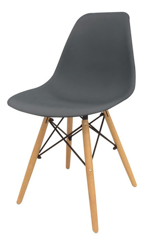 Silla De Comedor Desillas Eames, Estructura Color Gris Oscuro, 1 Unidad