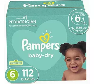 Diapers Size 6, 112 Count Pampers Baby Dry Disposable Baby