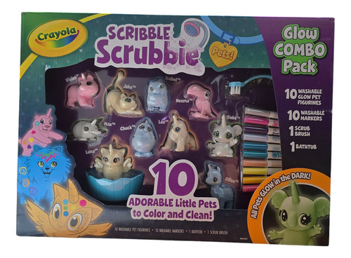Kit Scribble Scrubbie Pets Glow De 10 Piezas