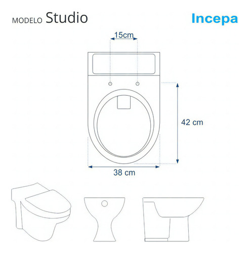 Assento Sanitário Studio Bone (bege Claro) Para Louça Incepa