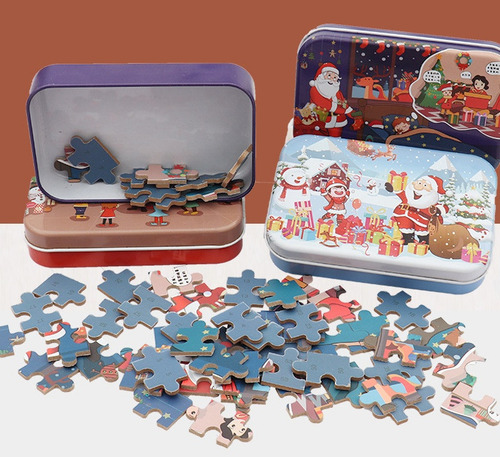 Navidad Puzzle Navideño Hecho A Mano De 60 Piezas 4 Cajas
