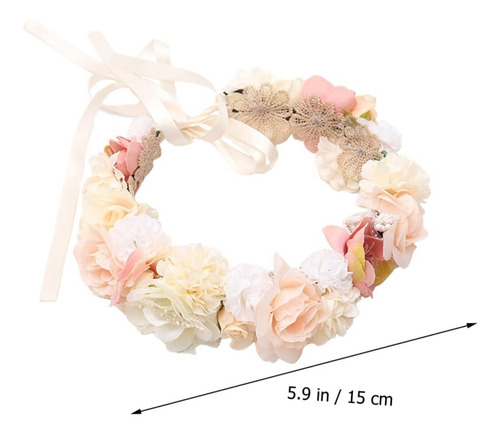 Tocado De Guirnalda Floral Con Corona De Flores De Seda