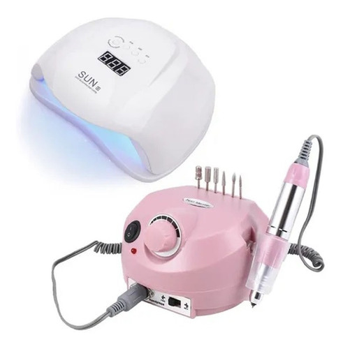 Combo Lampara Uñas 54w Gel Semi Uv/led + Pulidor Profesional