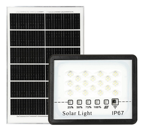 Refletor Solar Led À Prova D'água Com Controle Remoto 30w
