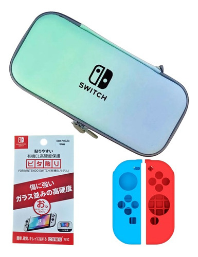 Combo: Estuche+siliconas+vidrio Protector N Switch Oled