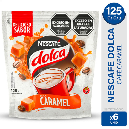 Cafe Nescafe Dolca Caramel Instantaneo Doypack Sin Tacc X6