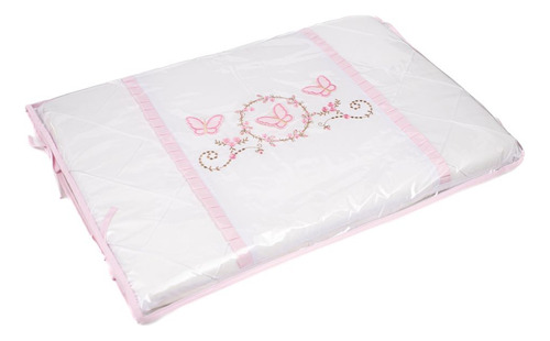 Trocador De Fraldas Para Cômoda Borboletas Cor Rosa Bebê Liso